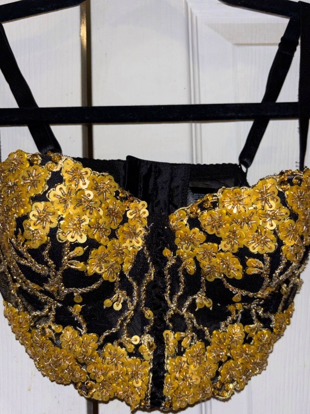 Sequin Embroidered Bebe Bustier XS